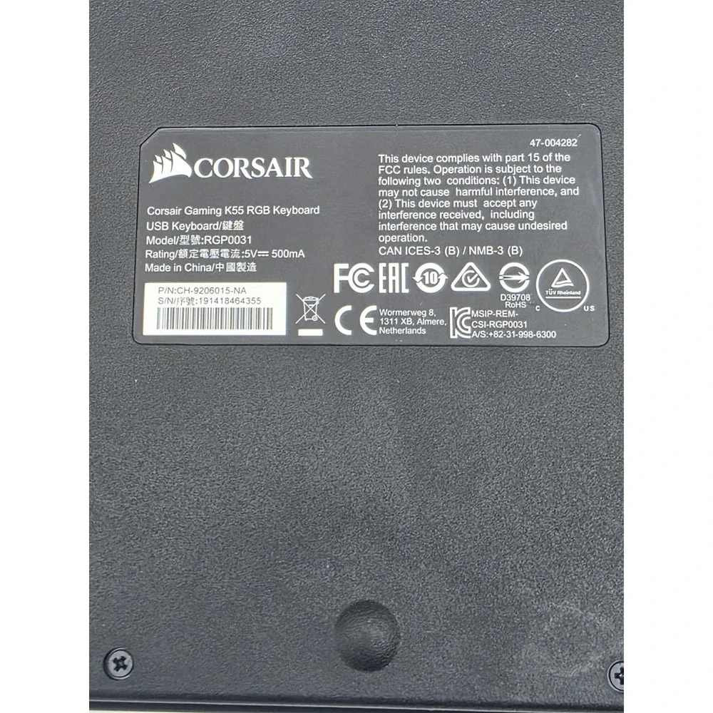 Corsair K55 RGB Gaming Keyboard Backlit Wired Black RGP0031 Gaming Keyboard